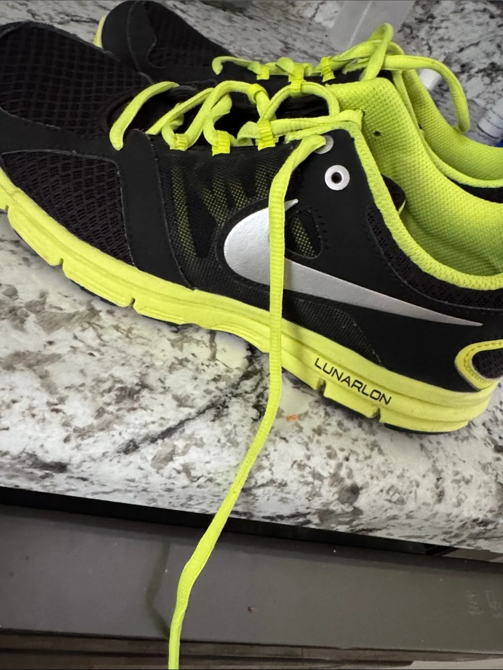 Nike Black & Neon Yellow Athletic Running Shoes
